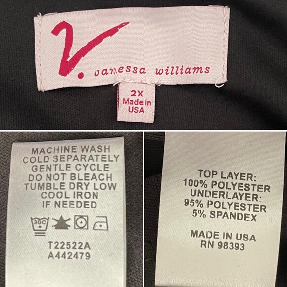 V by Vanessa Williams Asymmetrical Womens Flutter Blouse Sz 2X Floral - Picture 10 of 11